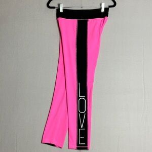 Ideology Pink and Black LOVE Leggings, Size Large
